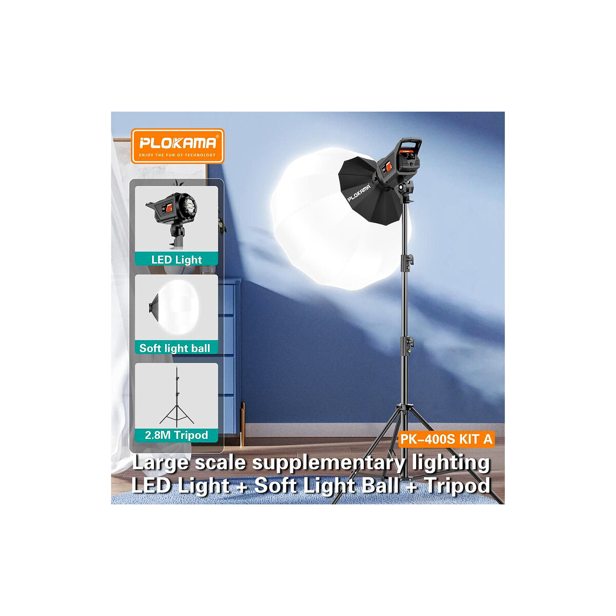 Plokama PK-400S Kit A 100W Studio Light and Softbox