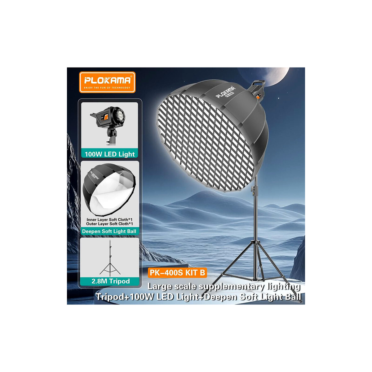 Plokama PK-400S Kit B 100W Octa Softbox Light