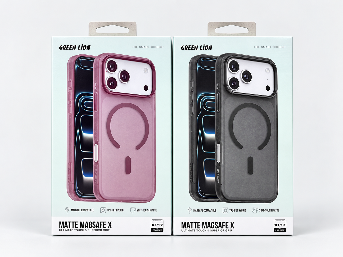Green Lion Matte MagSafe X Case for iPhone 18 Pro Series - Burgundy/Black