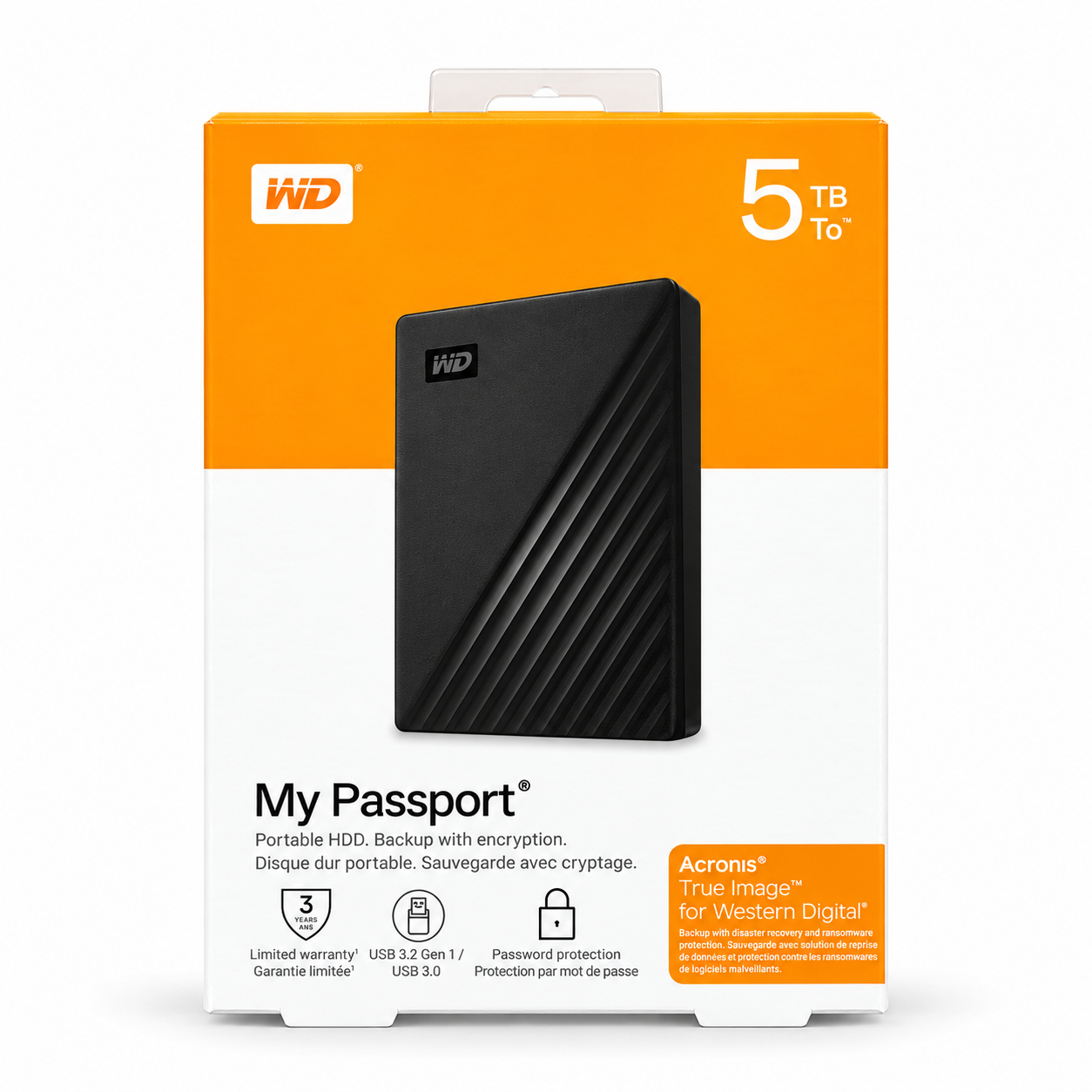 Western Digital My Passport 5TB Portable External Hard Drive - Black
