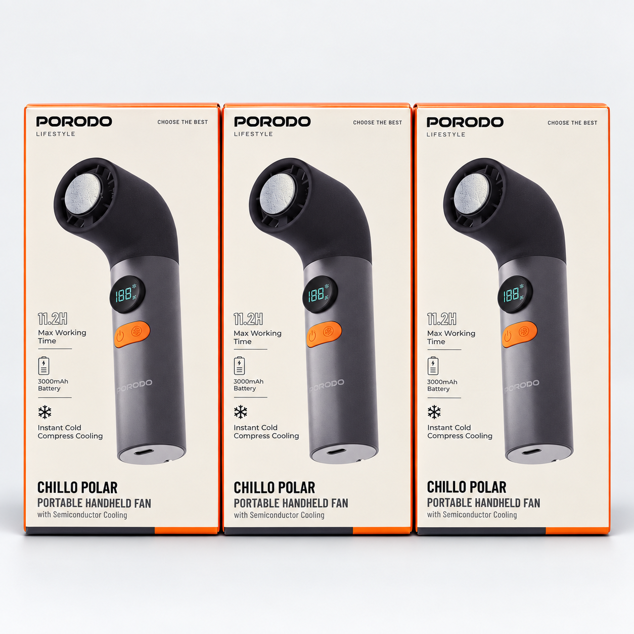 Porodo Chillo Cryo Foldable Handheld Cooling Fan
