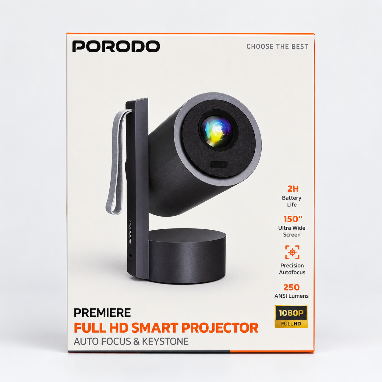 Porodo Premiere Rechargeable Android Smart Projector