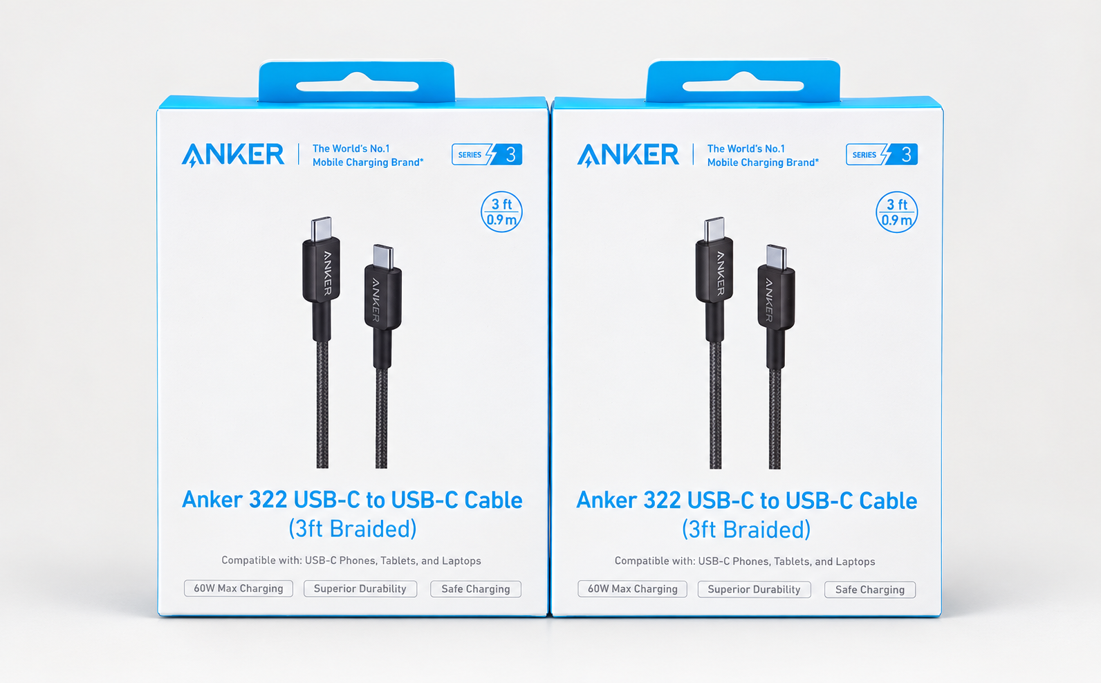 Anker 322 USB-C to USB-C 60W Braided Cable - 1m