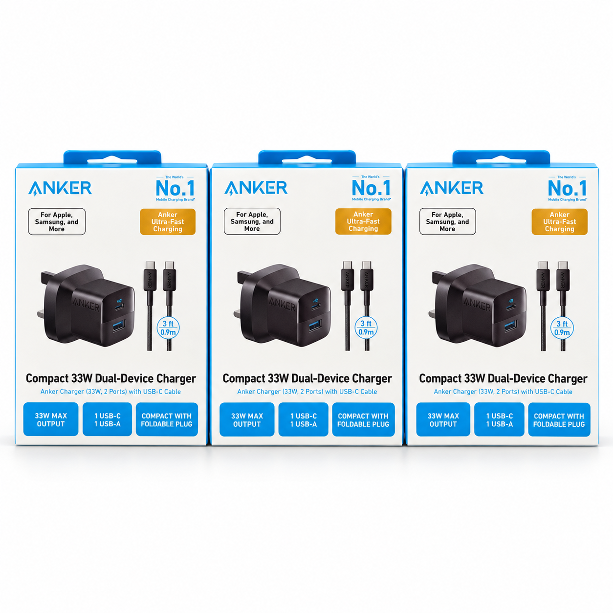 Anker Compact 33W Dual-Device Charger with USB-C Cable