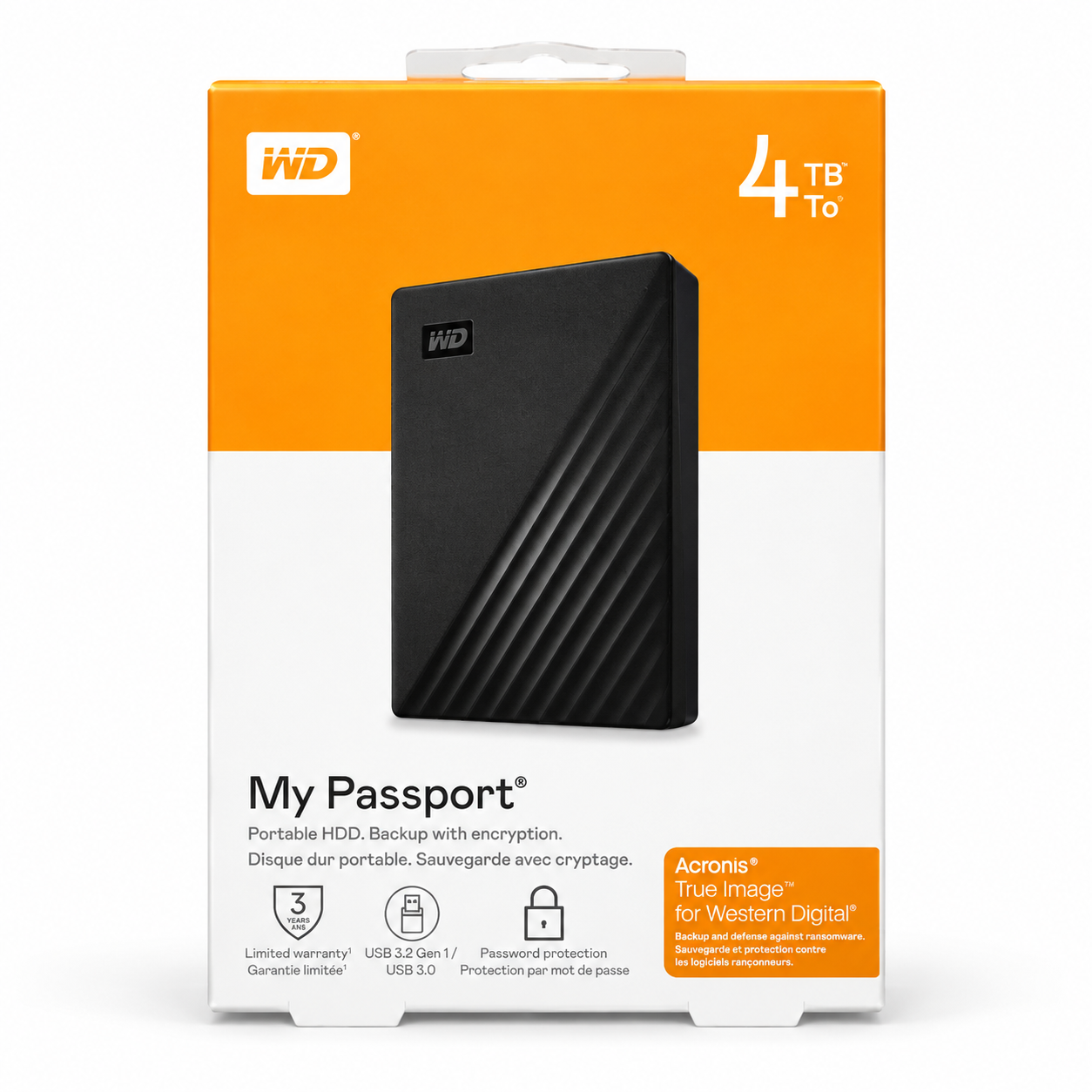 Western Digital My Passport 4TB Portable External Hard Drive - Black