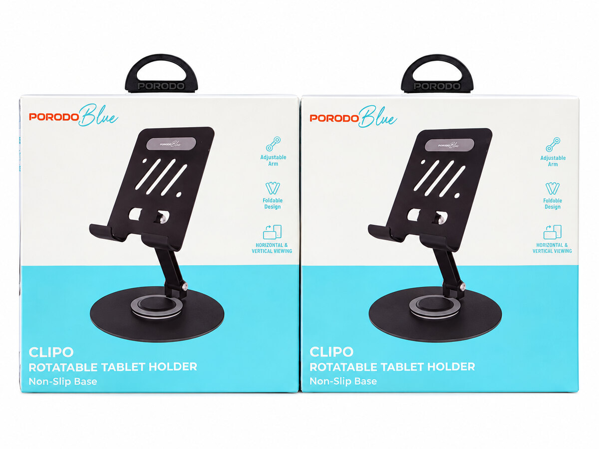 Porodo Blue Clipo Rotatable Tablet and Phone Holder