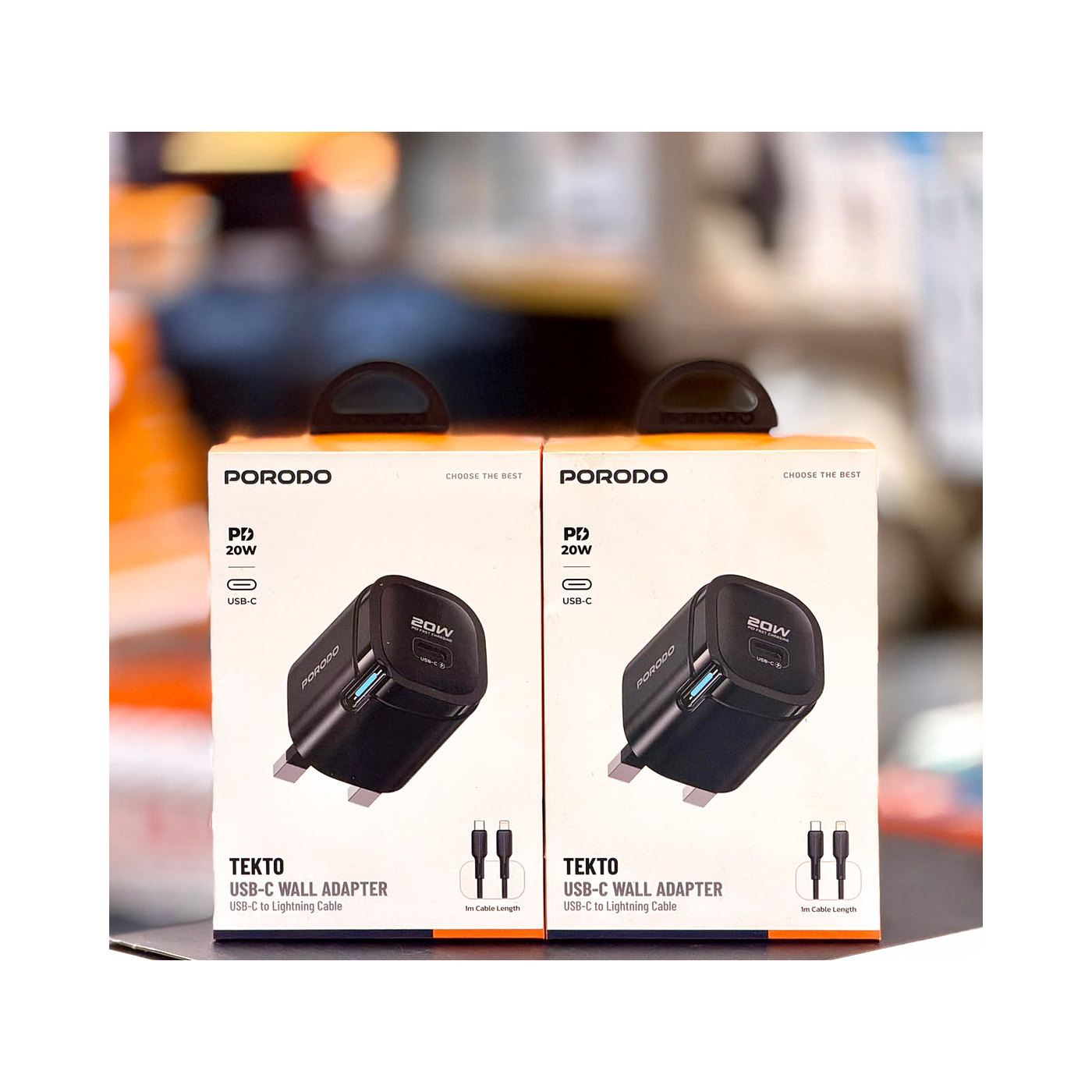 Porodo Tekto 20W Dual USB Wall Adapter with Lightning Cable
