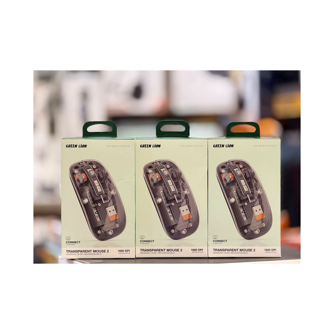 Green Lion Transparent Wireless Mouse 2