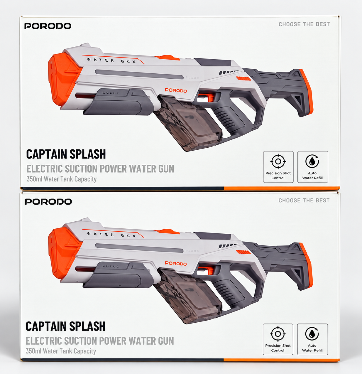 Porodo Captain Splash 350ml Electric Water Gun