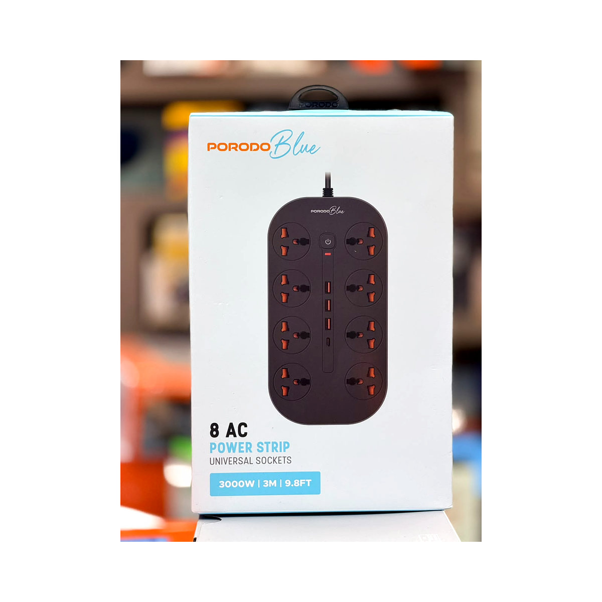 Porodo Blue Universal 8-Way Power Extension