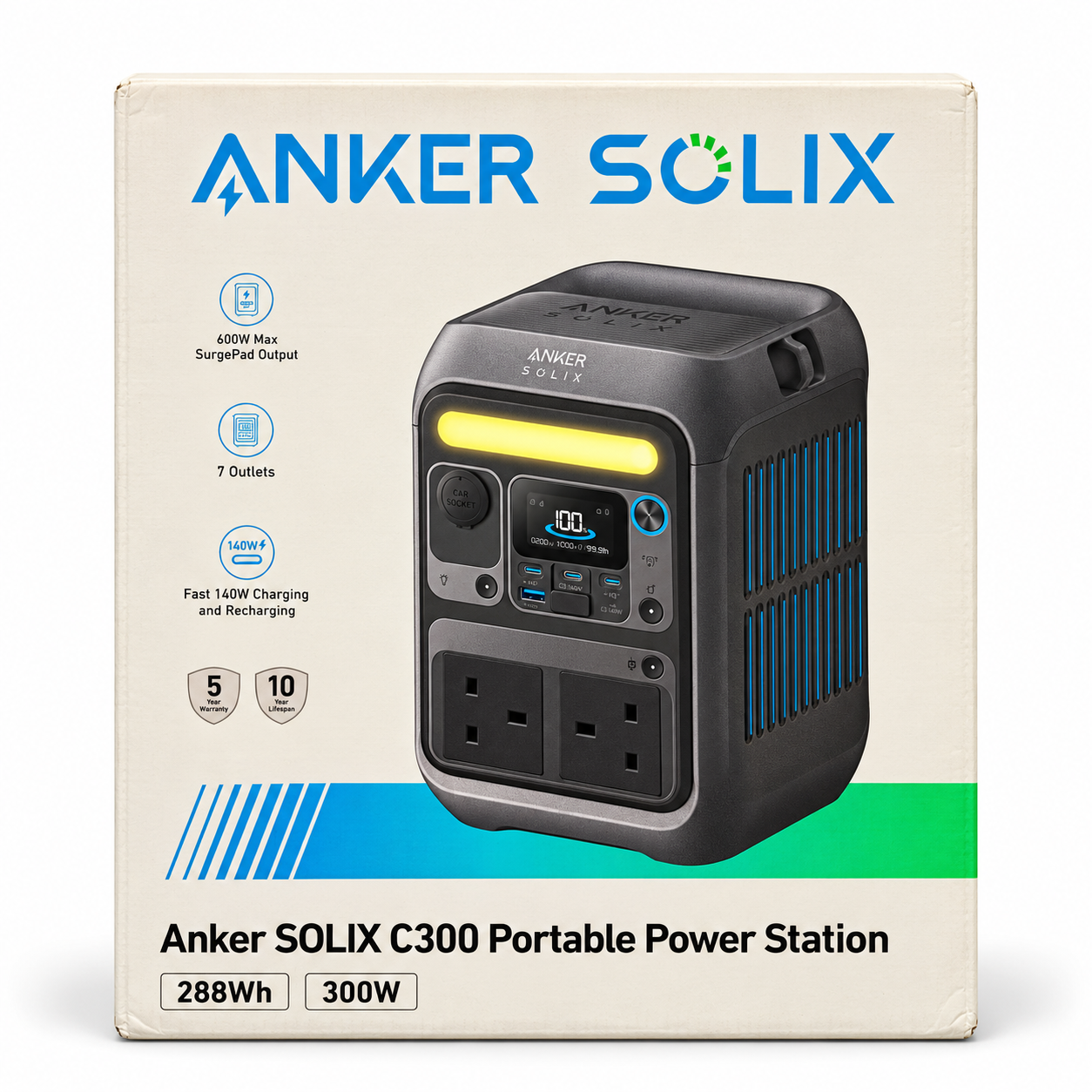 Anker Solix C300X 288Wh Portable Power Station