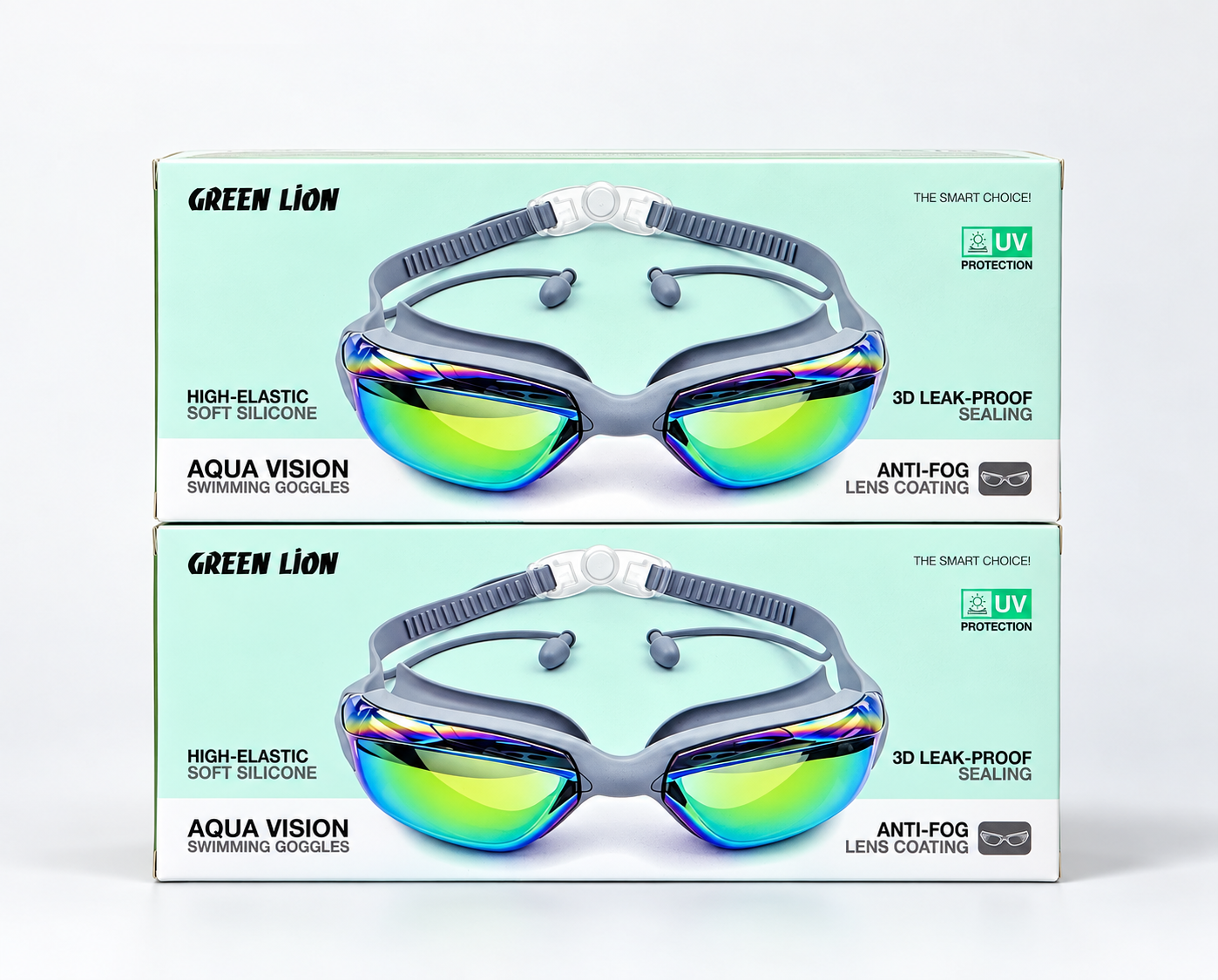 Green Lion Aqua Vision Pro Swimming Goggles
